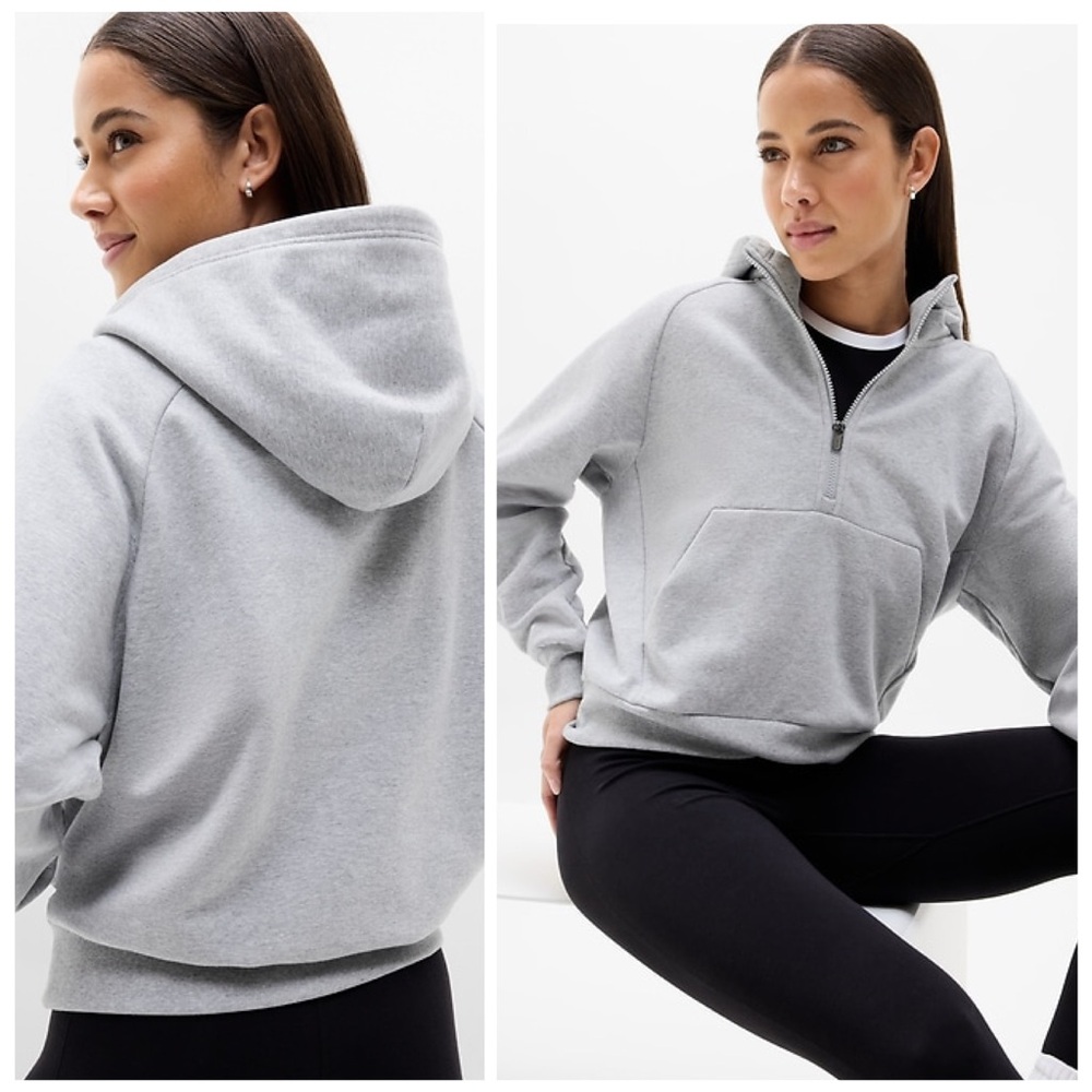 Athleta Petite Forever Fleece 1/2 Zip Hoodie